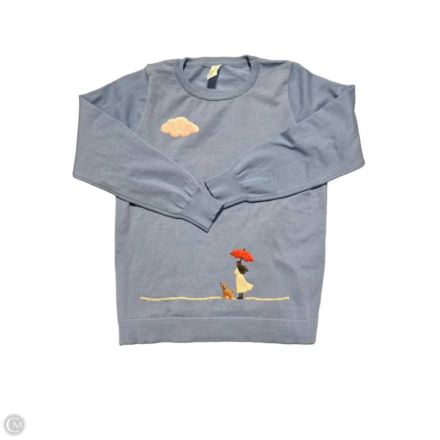 Top Long Sleeve By Cmc In Blue, Size: L
