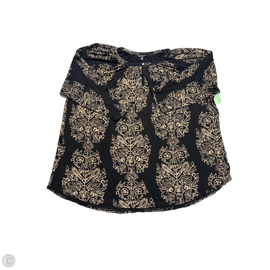 Top 3/4 Sleeve By Lucky Brand In Black & Tan, Size: 3x