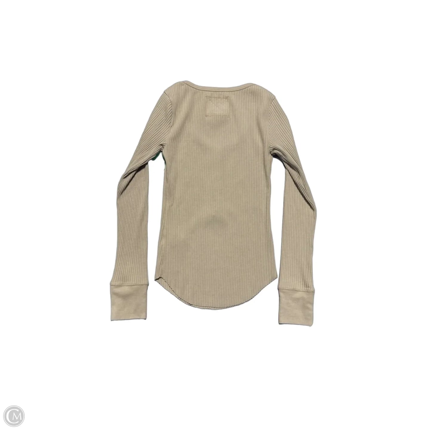 Top Long Sleeve By Aerie In Tan, Size: S