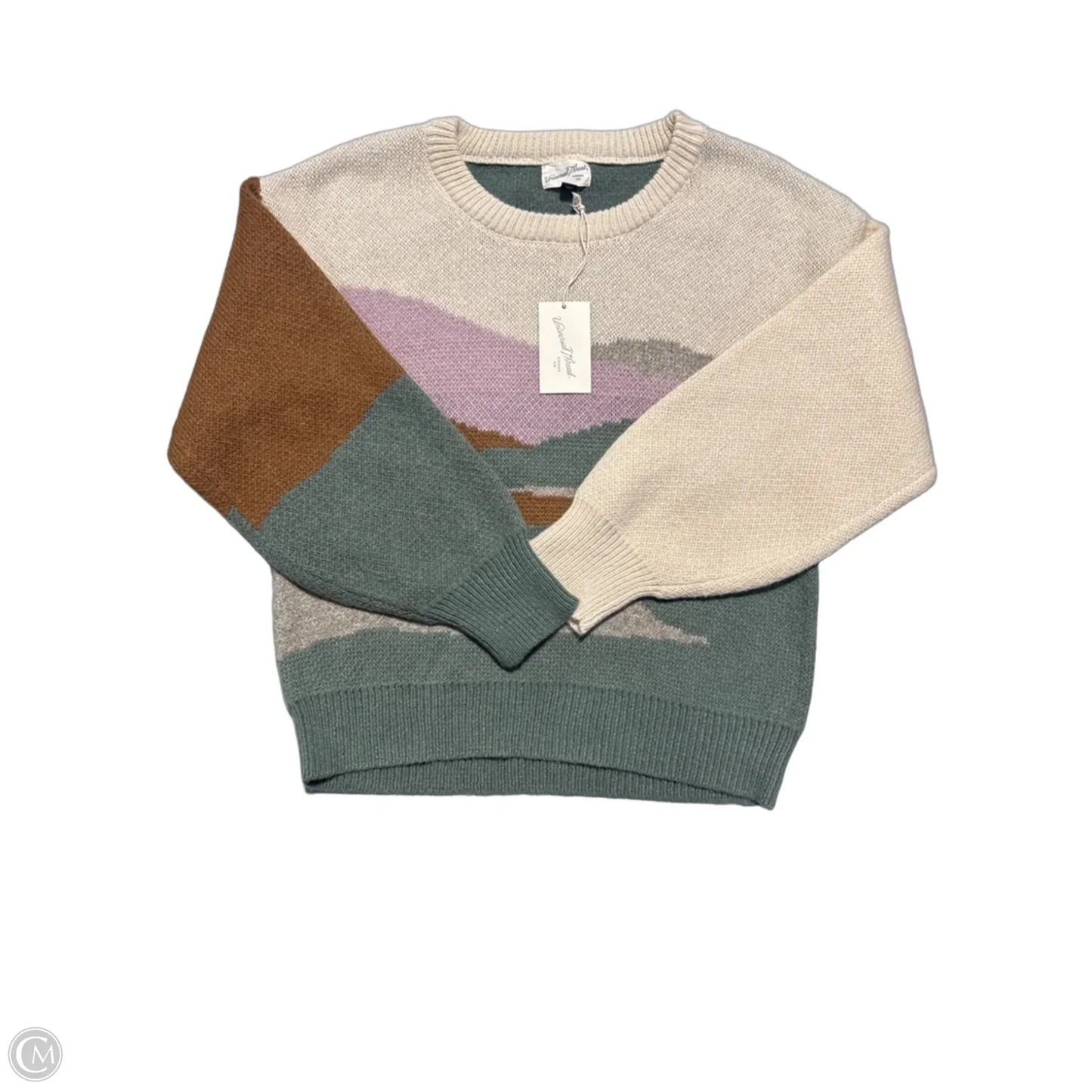 Sweater By Universal Thread In Green & Tan, Size: L