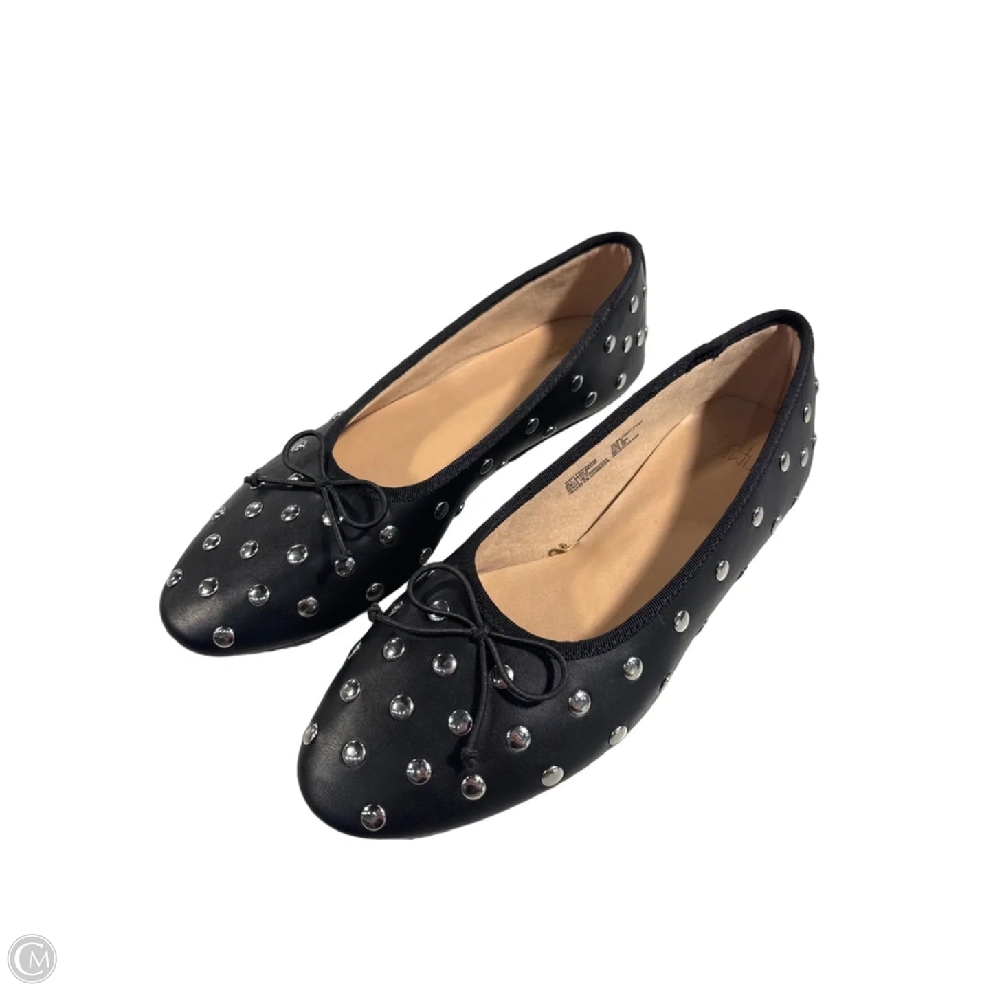 Shoes Flats By Time And Tru In Black & Silver, Size: 8