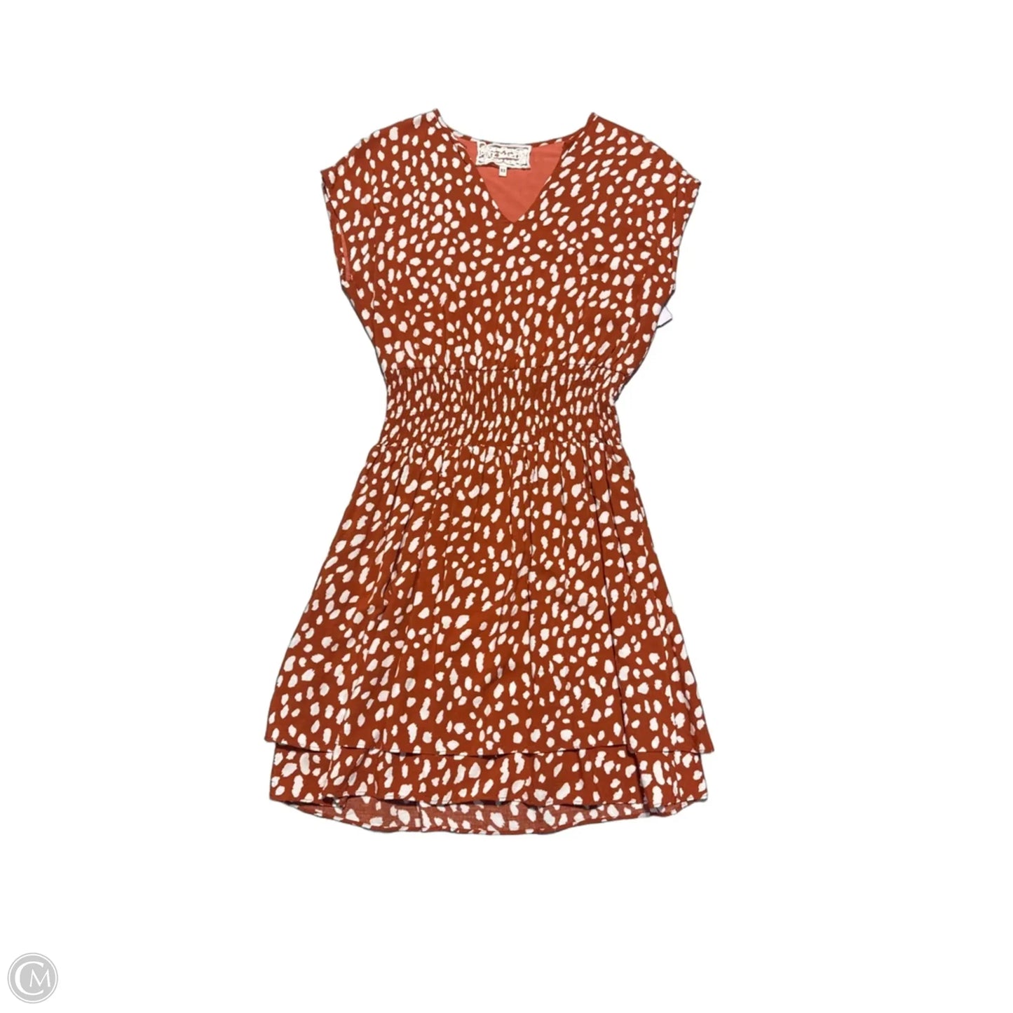 Dress Casual Short By Cmc In Orange & White, Size: Xs