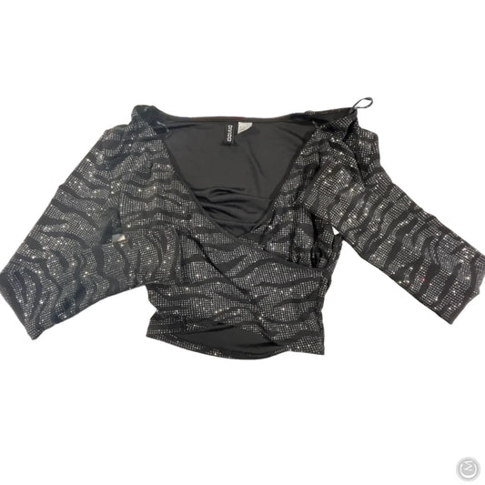Top Long Sleeve By Divided In Black & Silver, Size: M