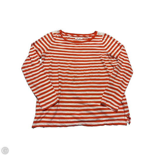 Top Long Sleeve By Madewell In Cream & Orange, Size: S