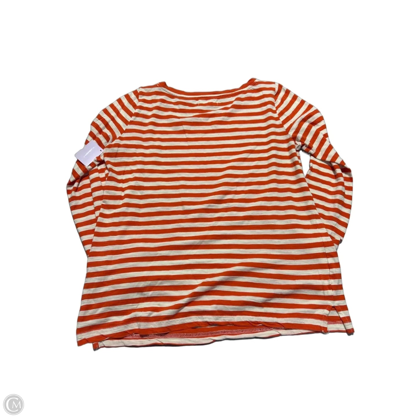 Top Long Sleeve By Madewell In Cream & Orange, Size: S