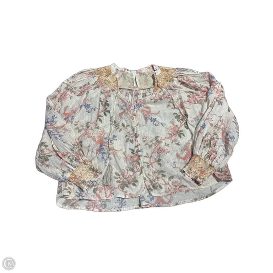 Top Long Sleeve By Anthropologie In Cream, Size: M