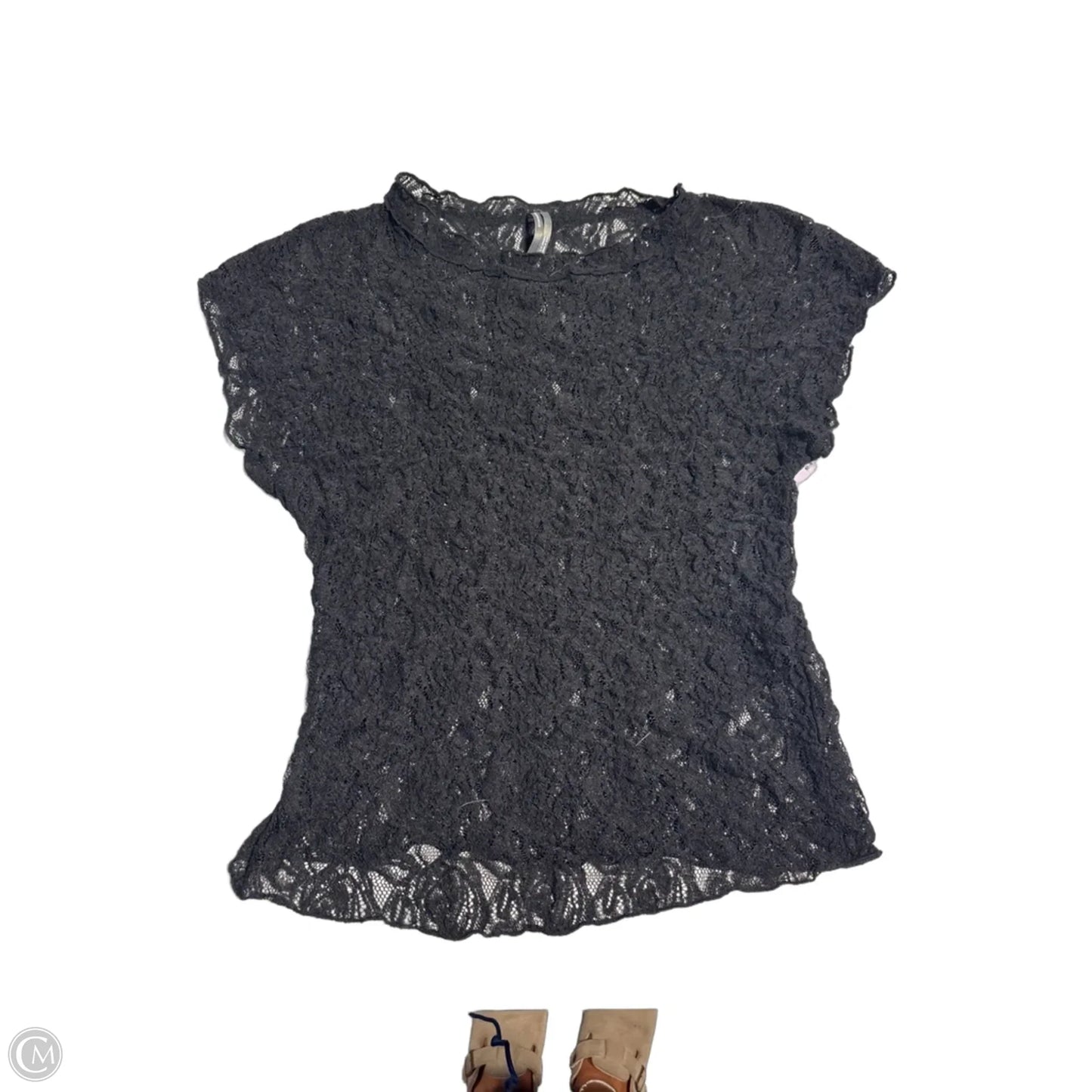 Top Short Sleeve By Anthropologie In Black, Size: M