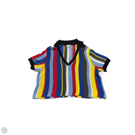 Top Short Sleeve By Cme In Striped Pattern, Size: Xl