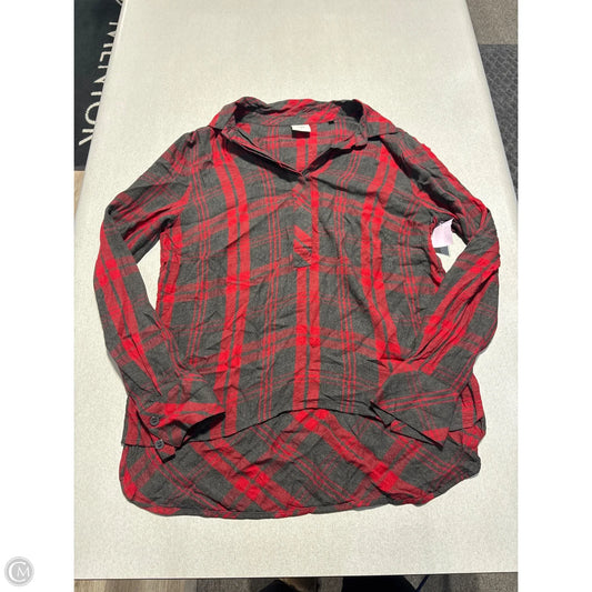 Top Long Sleeve By Cabi In Grey & Red, Size: S