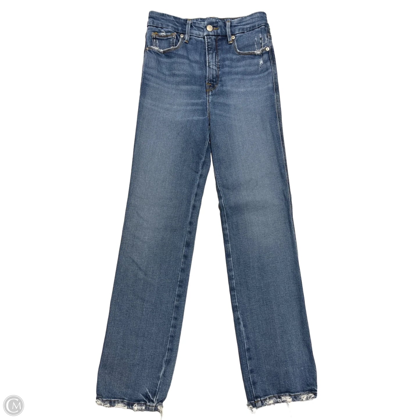 Jeans Straight By Good American In Blue Denim, Size: 0