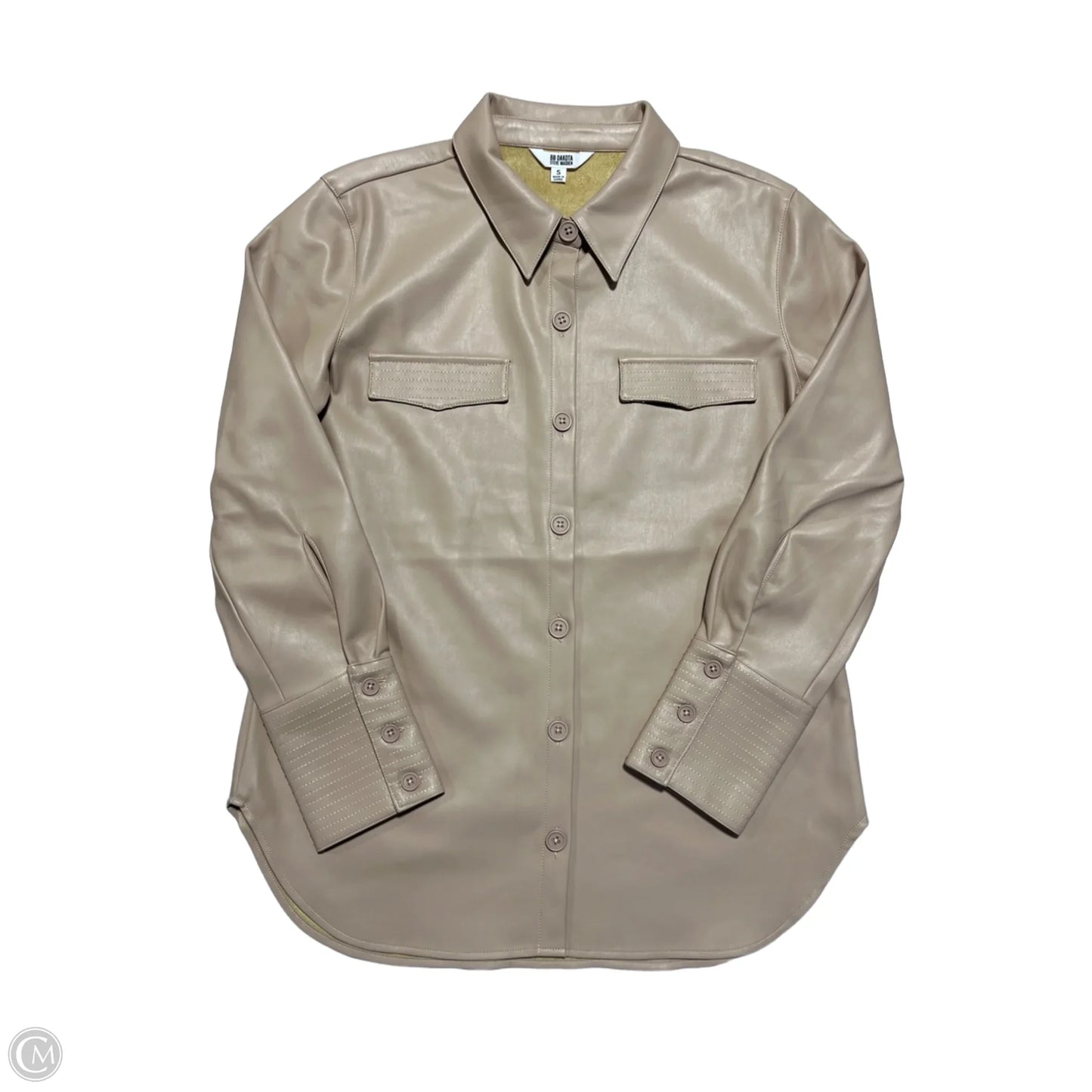 Jacket shirt faux leather By Bb Dakota In Cream, Size: S