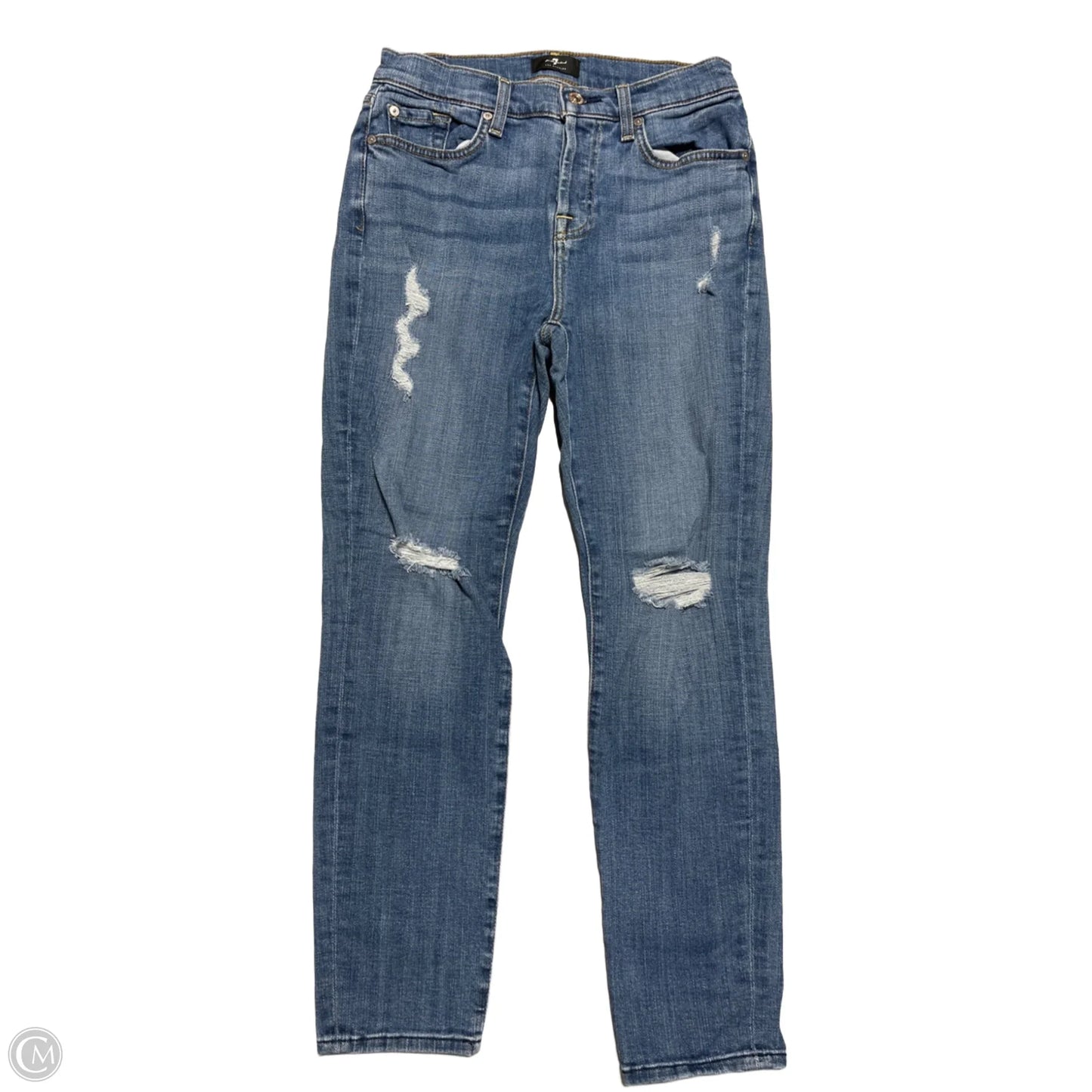 Jeans Boot Cut By 7 For All Mankind In Blue Denim, Size: 2