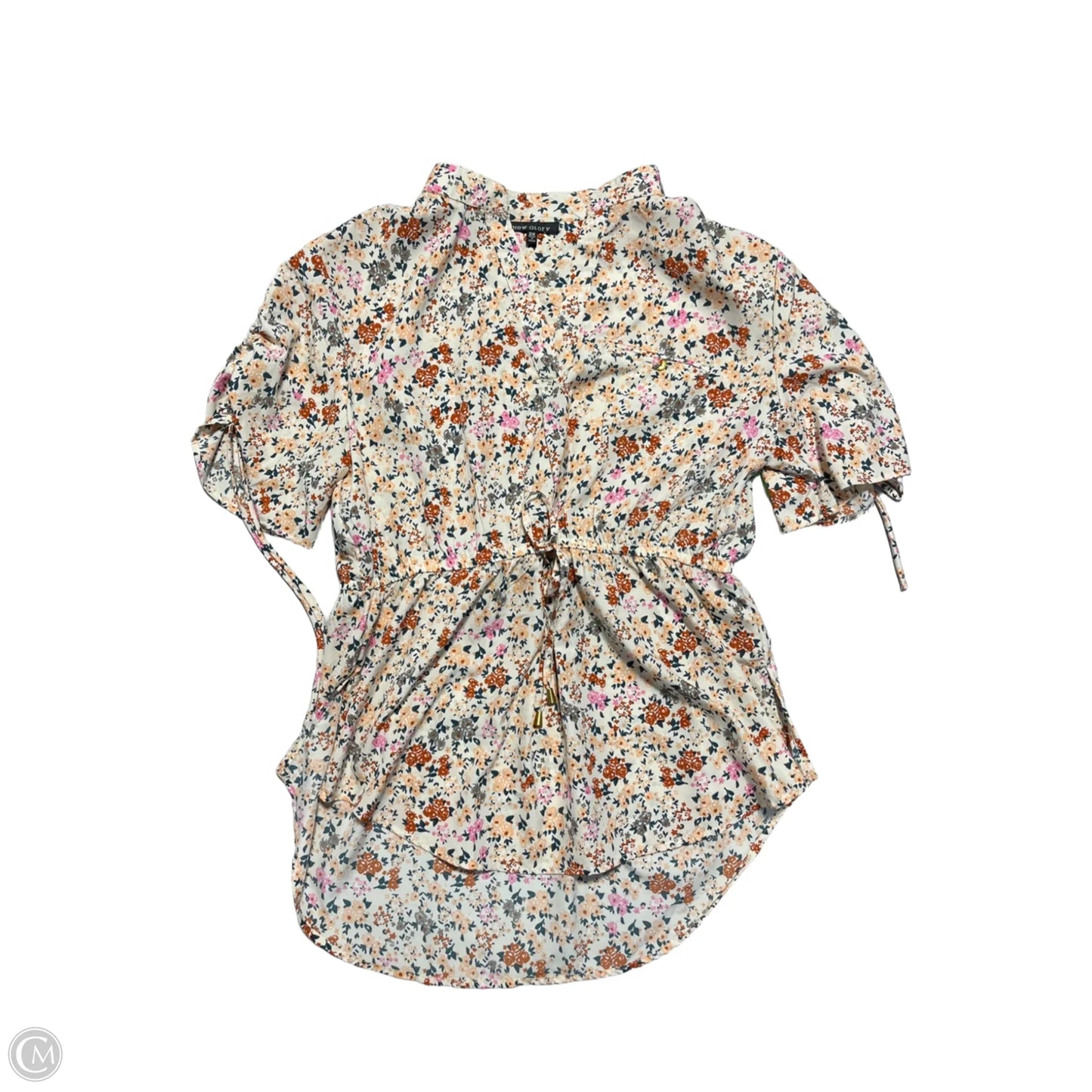 Blouse Short Sleeve By Cmb In Floral Print, Size: 2x