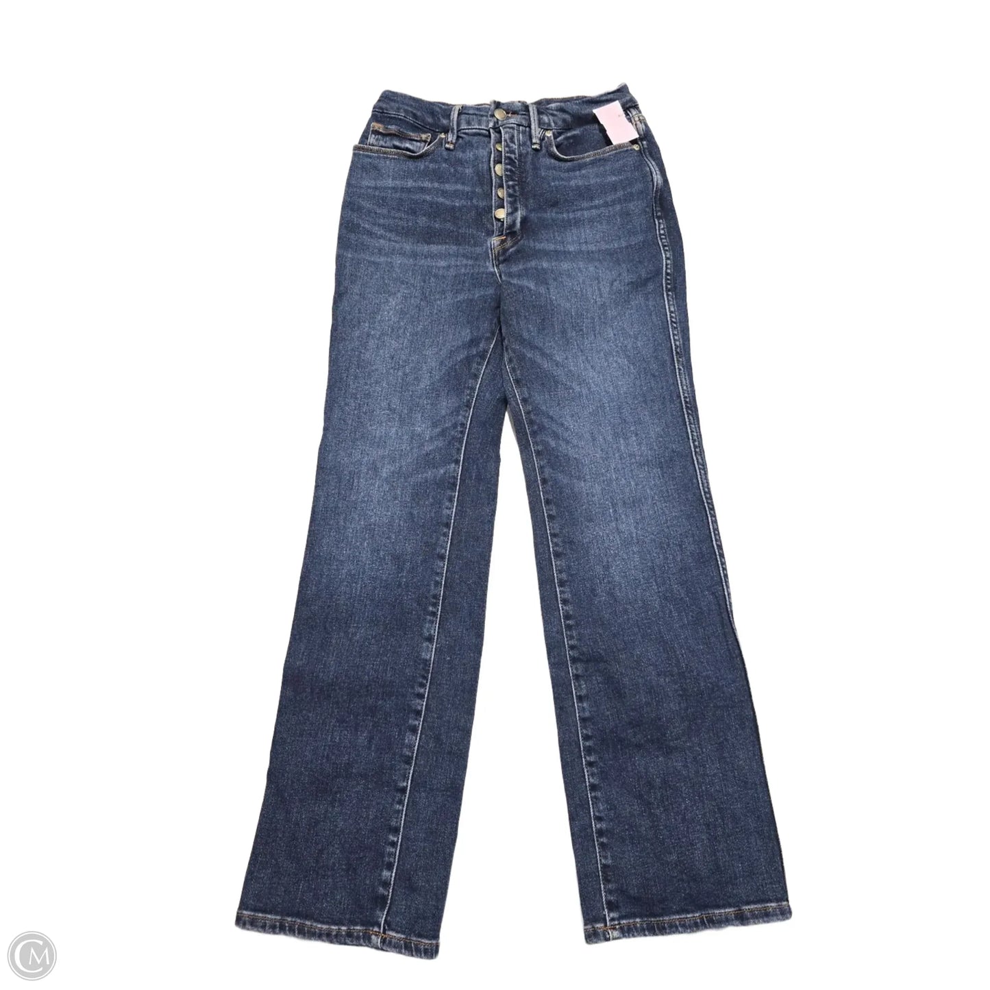 Jeans Straight By Good American In Blue Denim, Size: 4