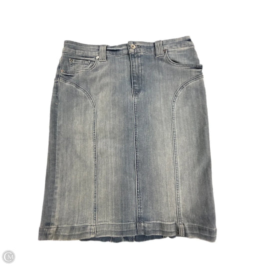 Skirt Midi By 7 For All Mankind In Blue Denim, Size: 14