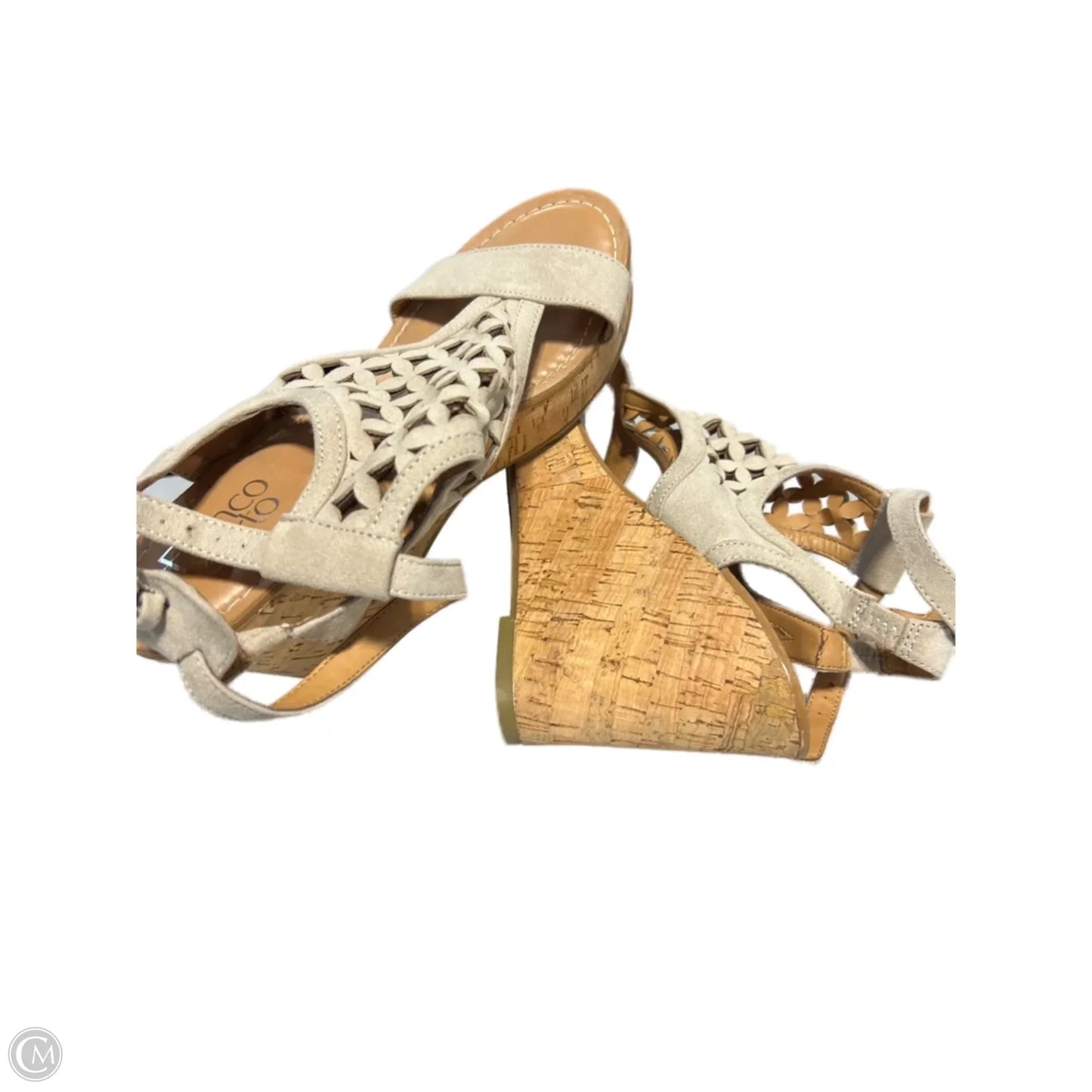 Sandals Heels Block By Franco Sarto In Tan, Size: 8