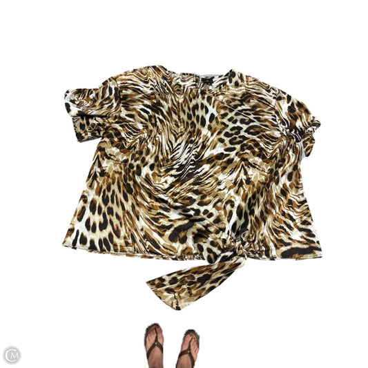 Top Short Sleeve By Worthington In Animal Print, Size: Xl