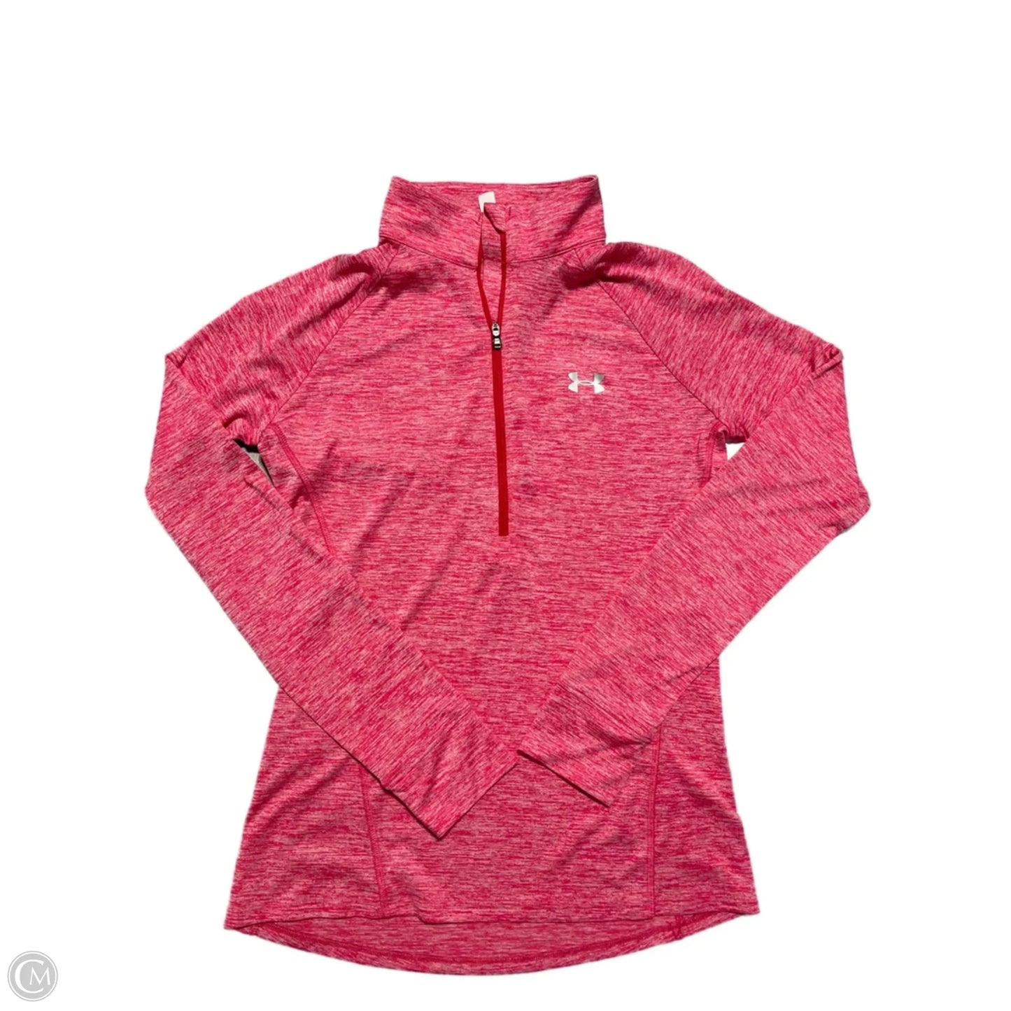 Athletic Top Long Sleeve Collar By Under Armour In Pink, Size: S