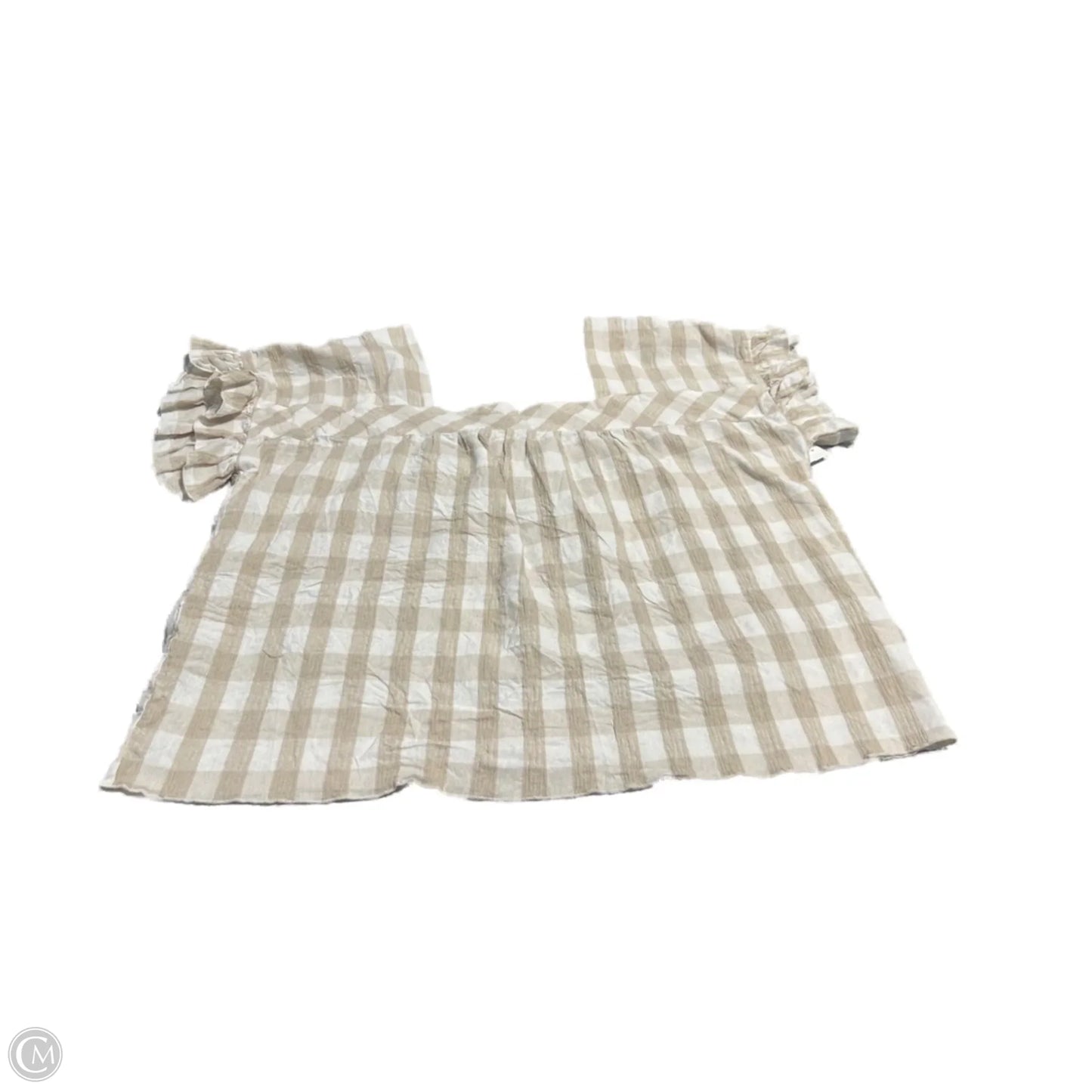 Top Short Sleeve By Tribal In Plaid Pattern, Size: Xl