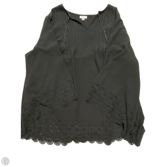 Blouse Long Sleeve By Avenue In Black, Size: 22