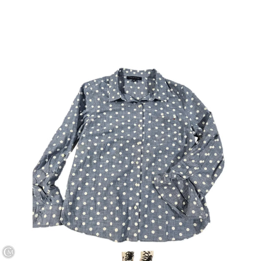 Top Long Sleeve By Tommy Hilfiger In Polkadot Pattern, Size: L