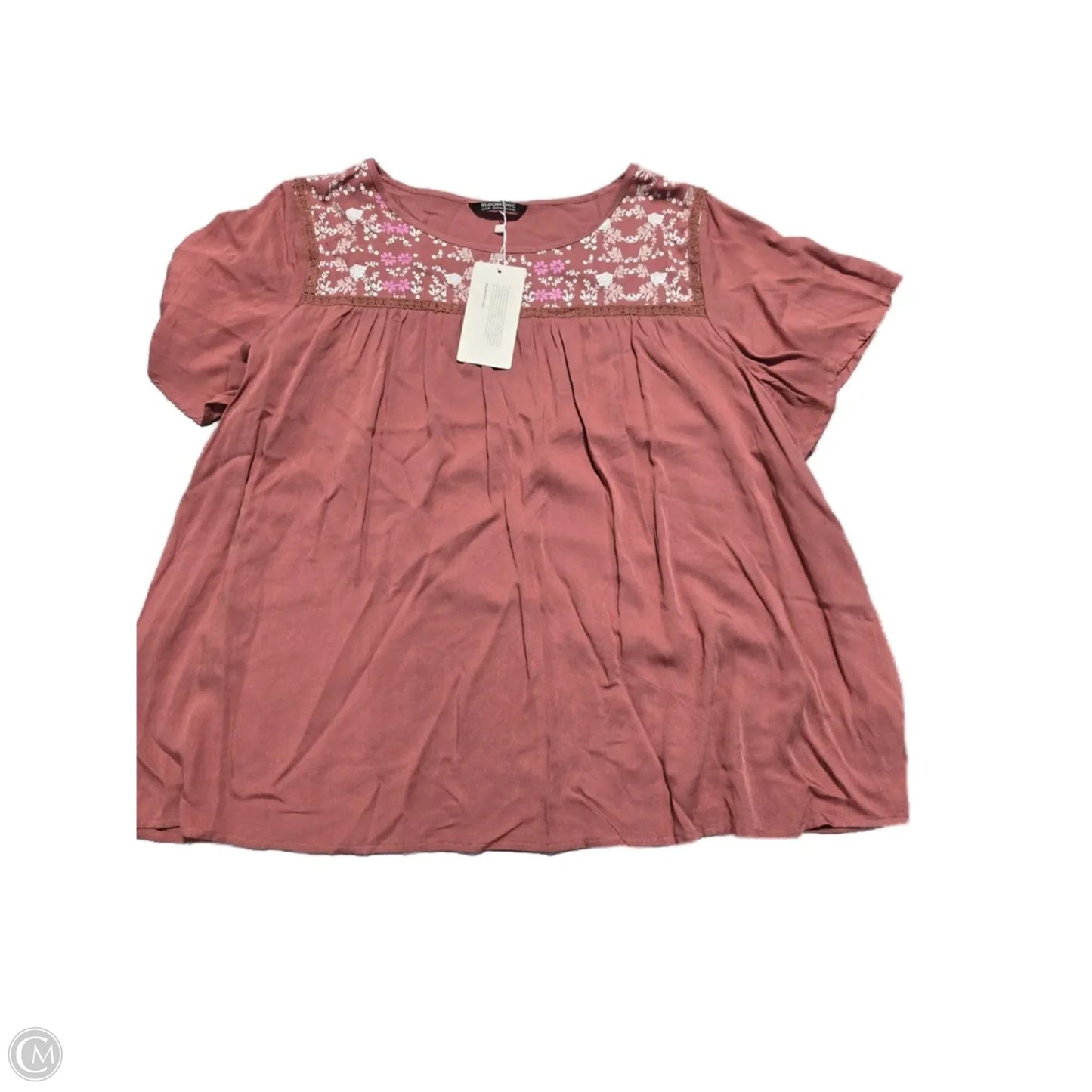 Top Short Sleeve By Cmc In Pink, Size: 18