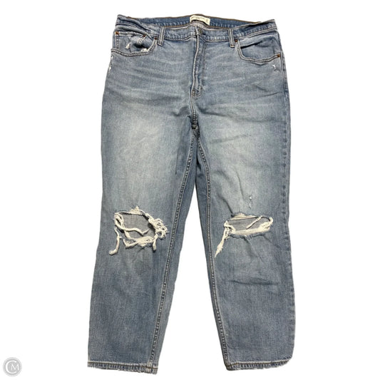 Jeans Straight By Abercrombie And Fitch In Blue Denim, Size: 18