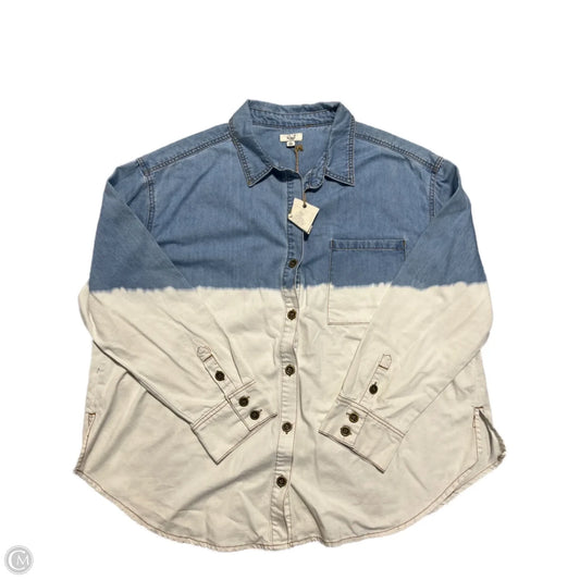 Top Long Sleeve By Easel In Blue, Size: L