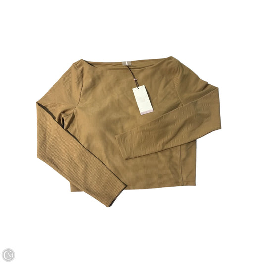 Athletic Top Long Sleeve Crewneck By Calia In Tan, Size: L