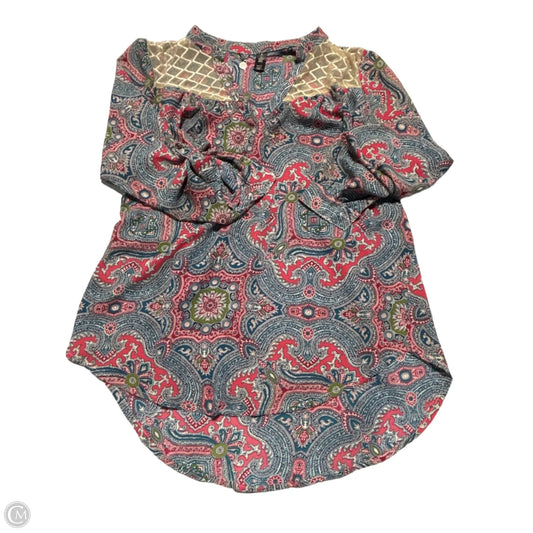 Blouse Long Sleeve By Bke In Paisley Print, Size: S