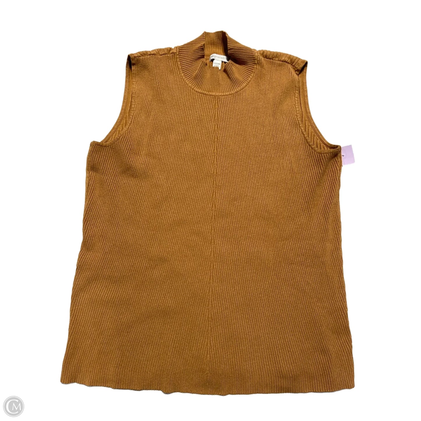 Top Sleeveless By Cato In Tan, Size: 2x