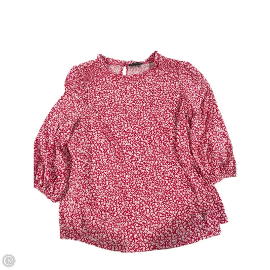 Top 3/4 Sleeve By Adrianna Papell In Pink, Size: 1x