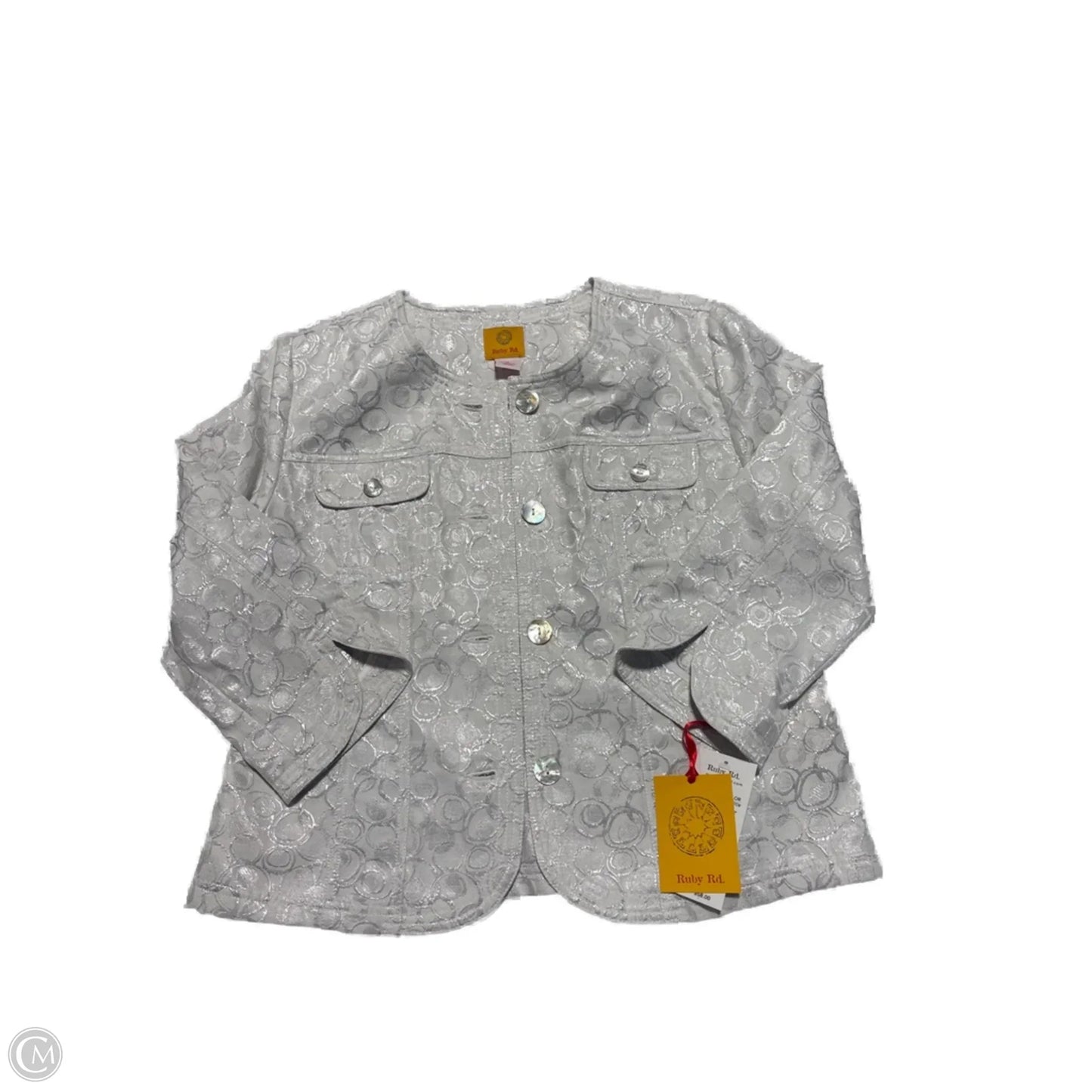 Jacket Other By Ruby Rd In Silver & White, Size: L