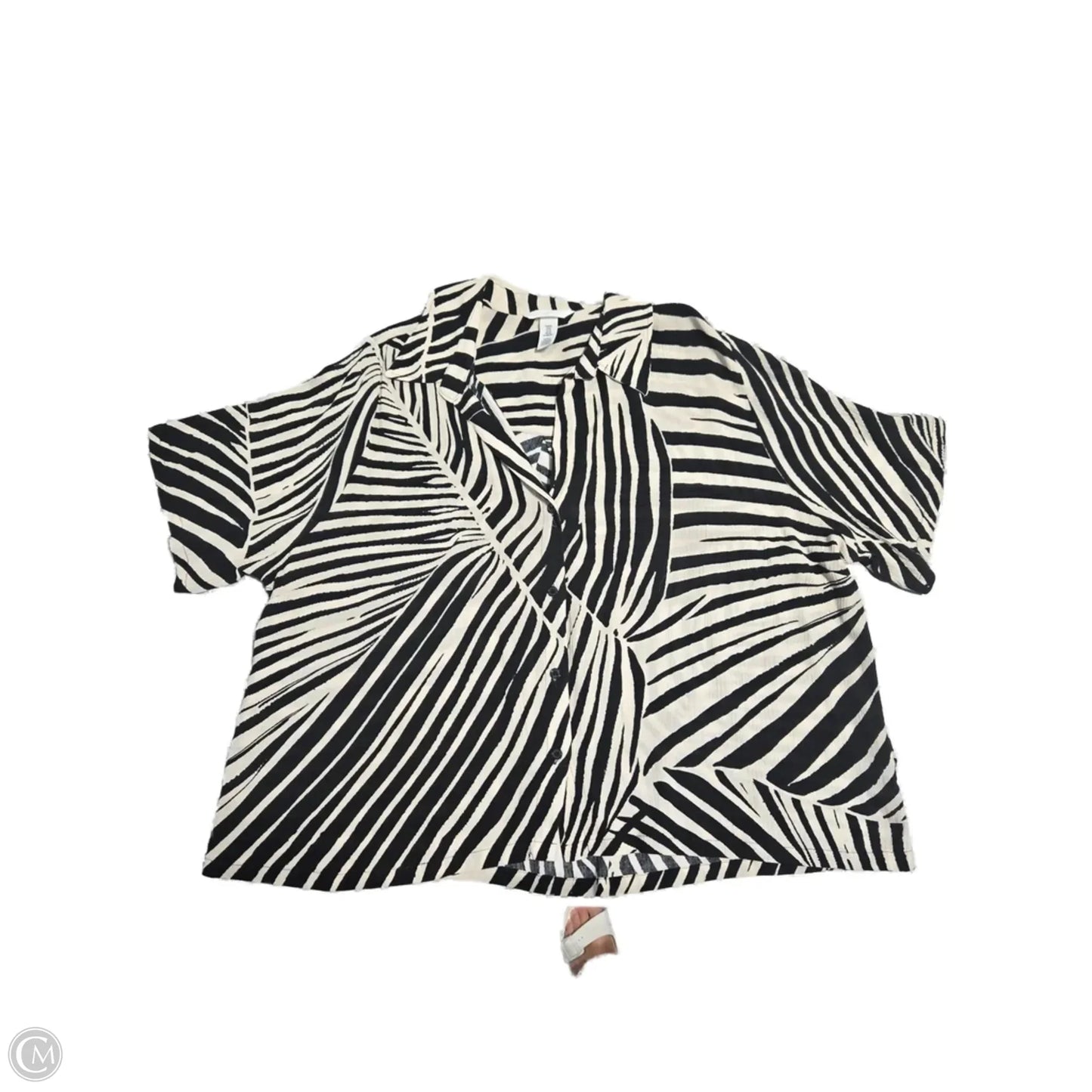 Top Short Sleeve By H&m In Black & White, Size: Xl