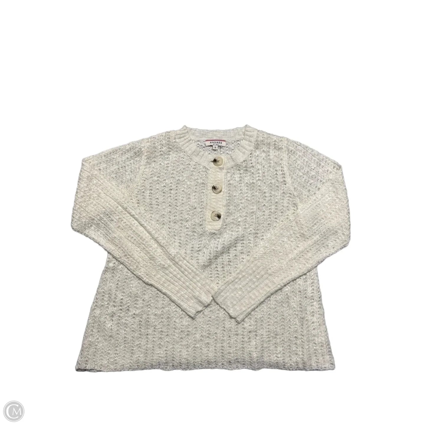 Top Long Sleeve By Andree By Unit In Cream, Size: S