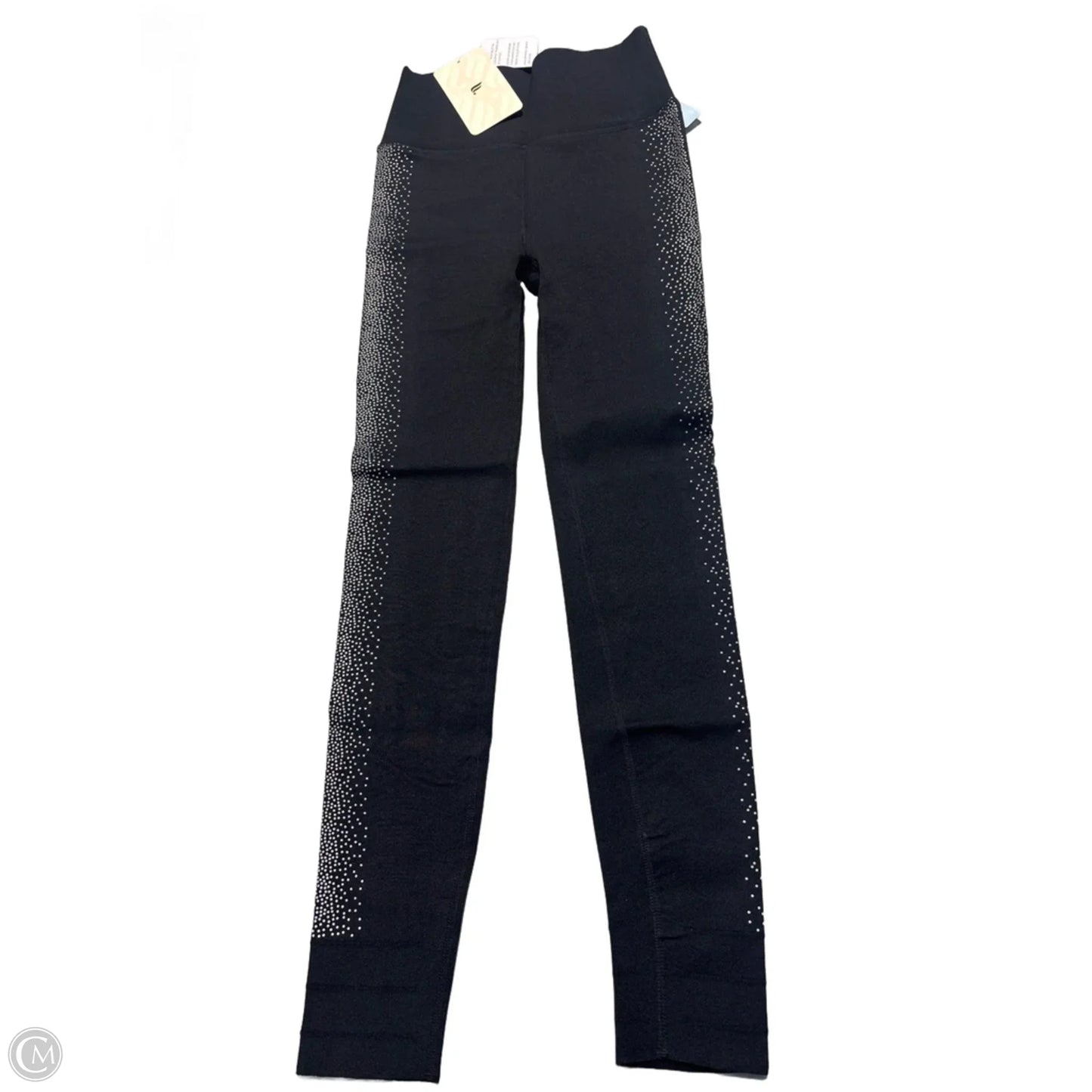 Athletic Leggings By Fabletics In Black & Silver, Size: M