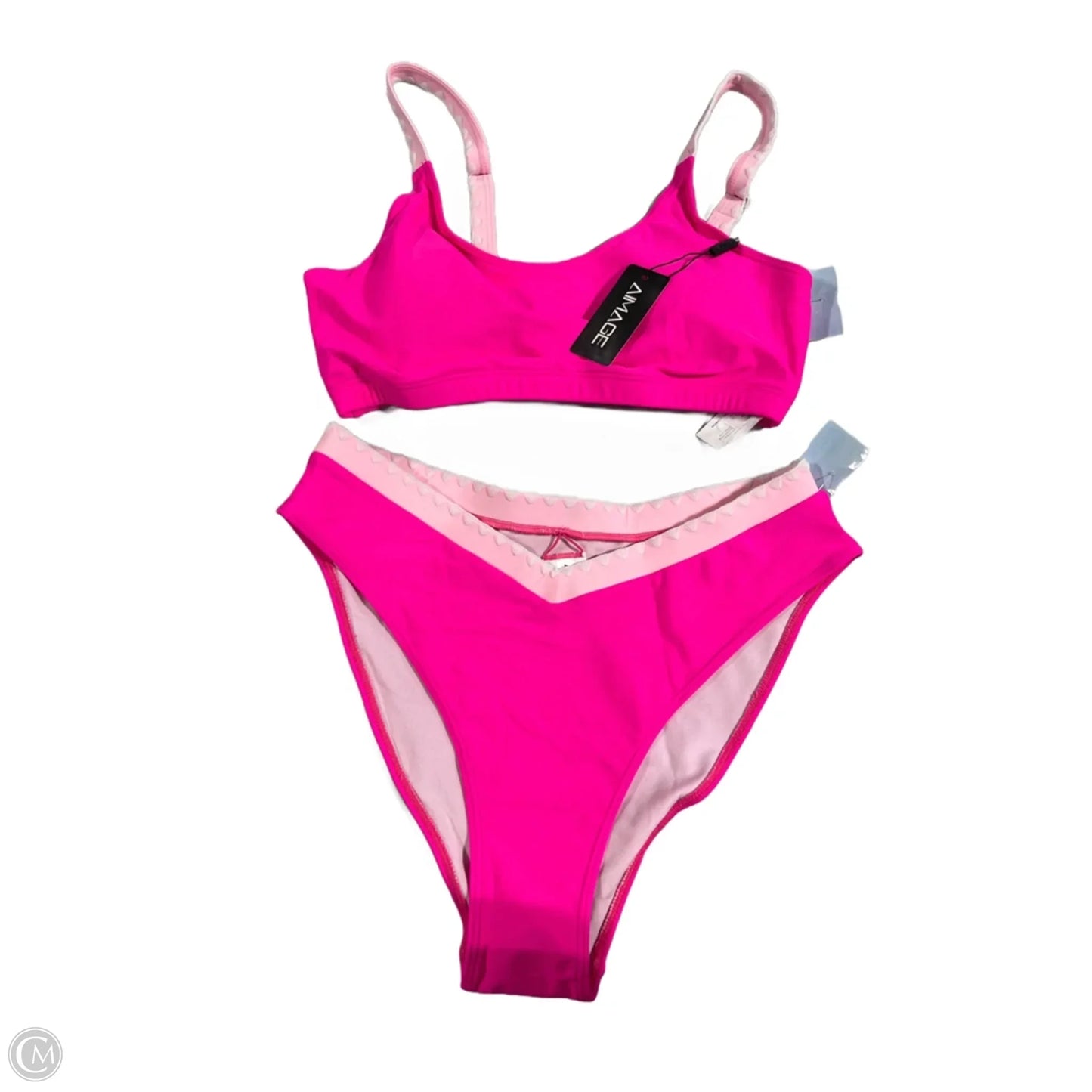 Swimsuit 2pc By Cme In Pink, Size: M