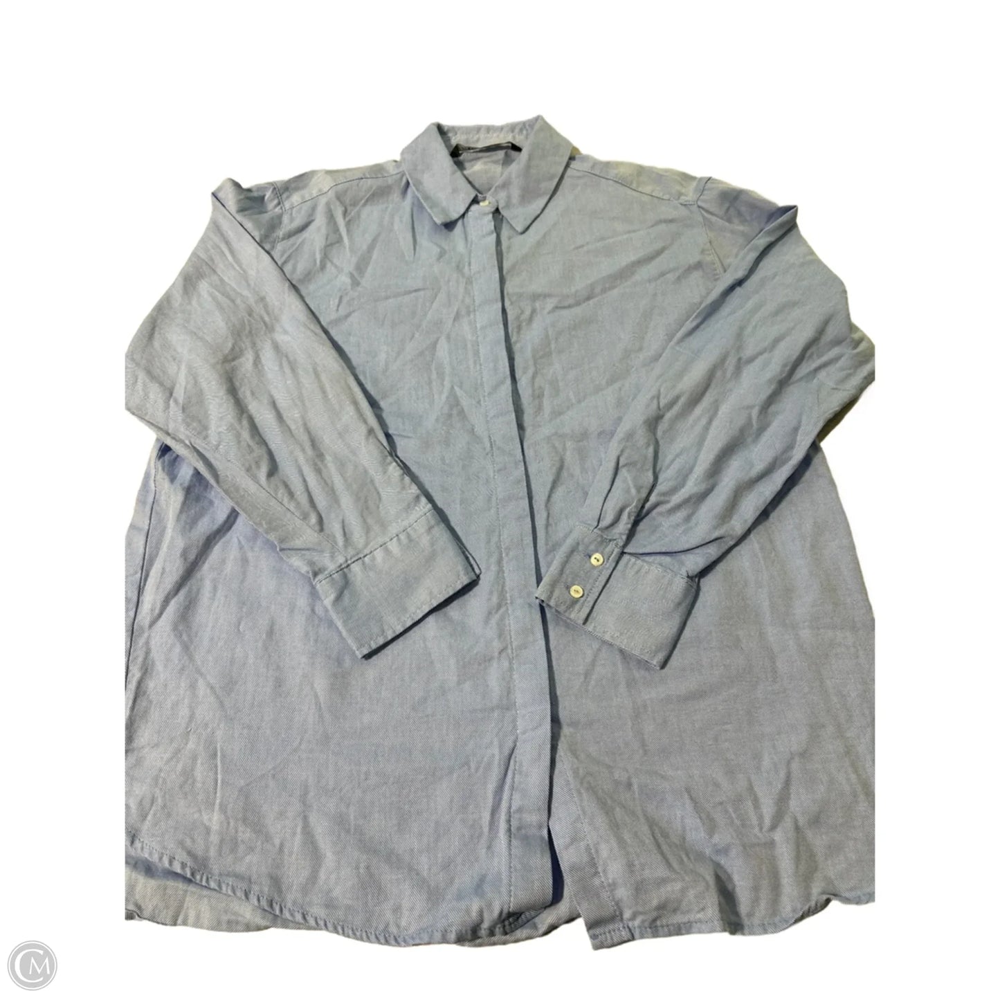 Top Long Sleeve By Zara In Blue, Size: S