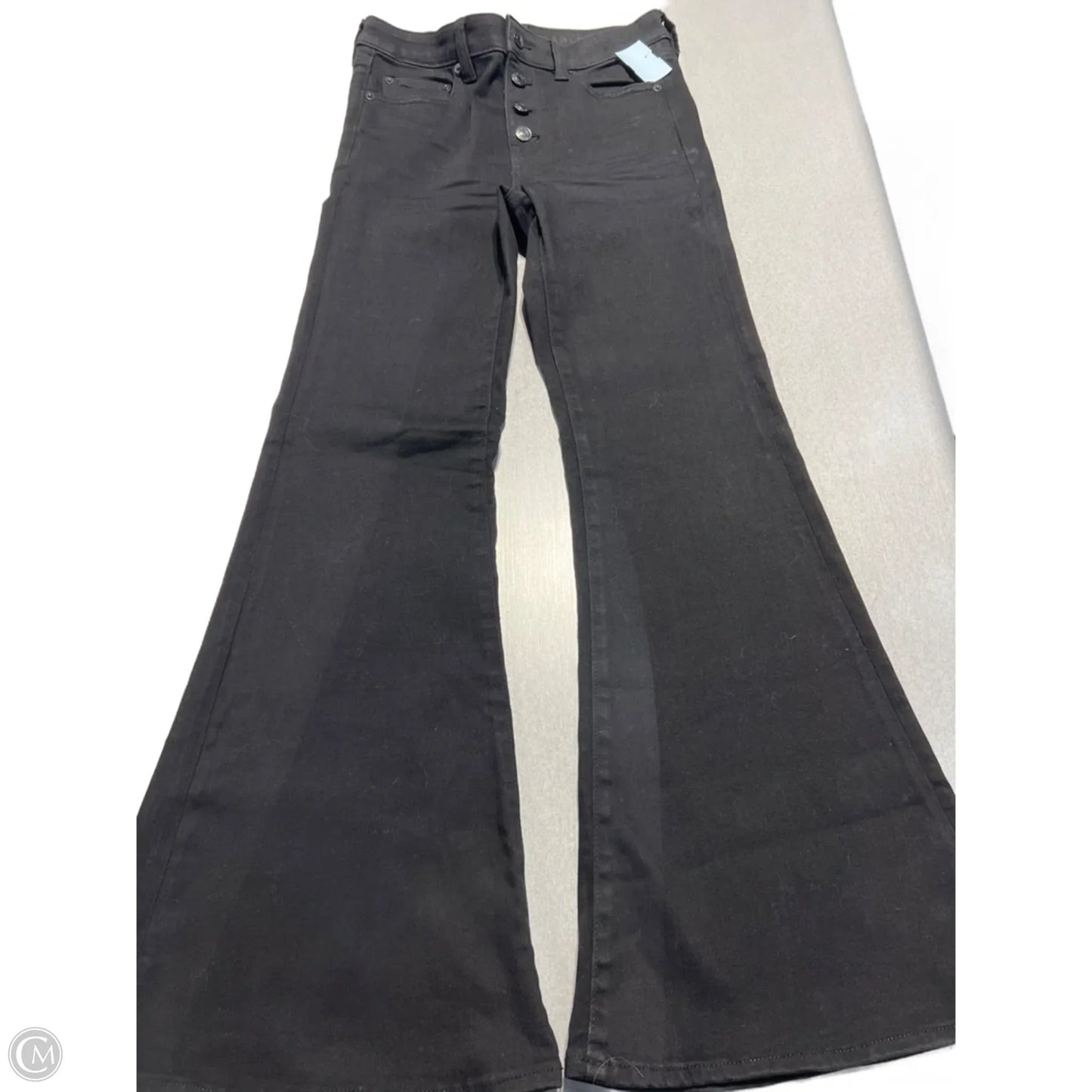 Jeans Flared By American Eagle In Black Denim, Size: 4