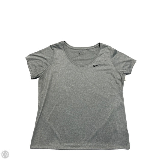 Athletic Top Short Sleeve By Nike In Grey, Size: Xxl