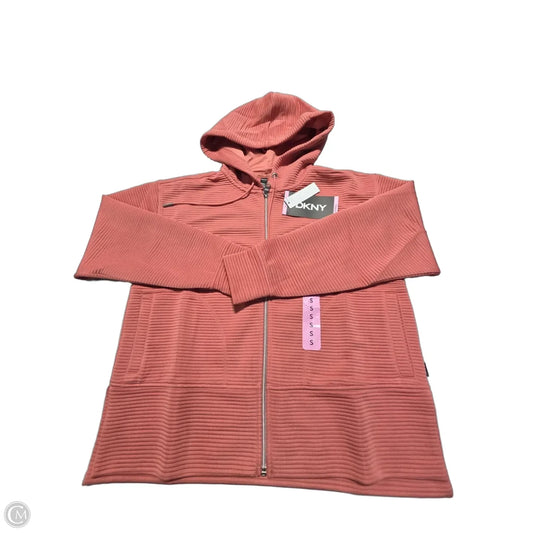 Athletic Sweatshirt Hoodie By Dkny In Peach, Size: S