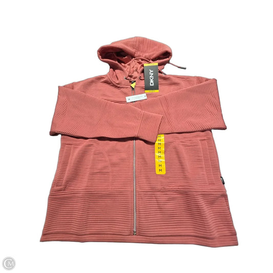 Athletic Sweatshirt Hoodie By Dkny In Peach, Size: M