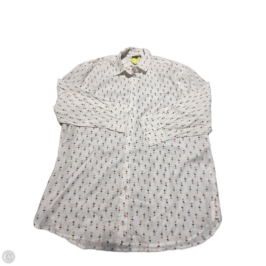 Top Long Sleeve By Loft In White, Size: M