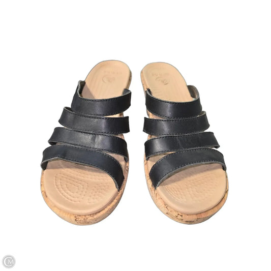 Shoes Heels Wedge By Crocs In Black, Size: 8
