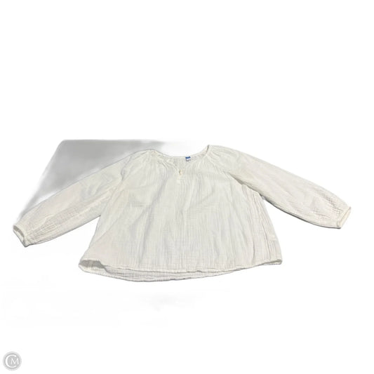 Top Long Sleeve By Old Navy In White, Size: L