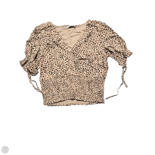 Top Short Sleeve By Abercrombie And Fitch In Animal Print, Size: M