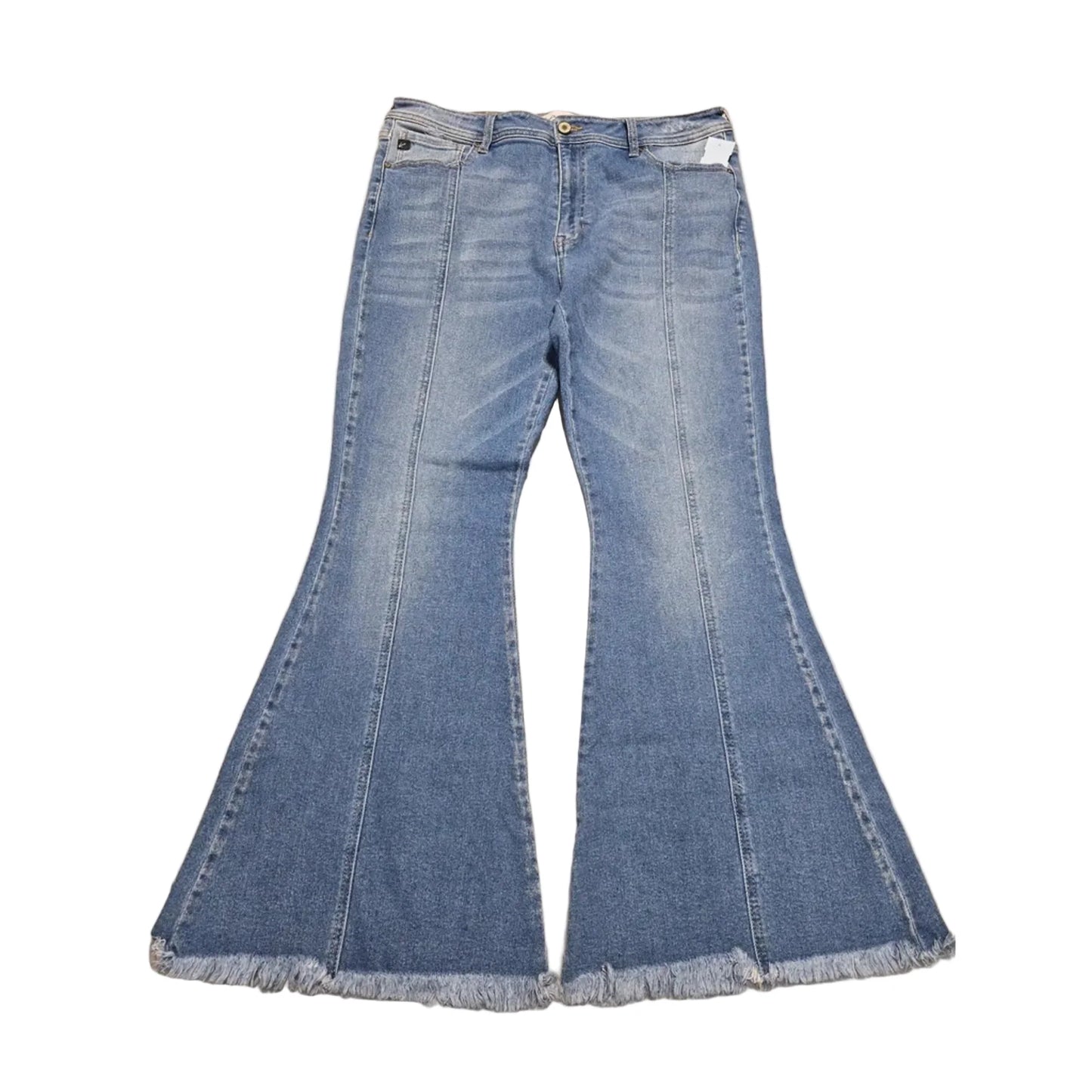 Jeans Flared By Kancan In Blue Denim, Size: 12