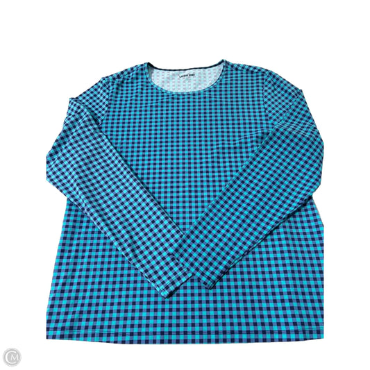 Top Long Sleeve By Lands End In Checkered Pattern, Size: L