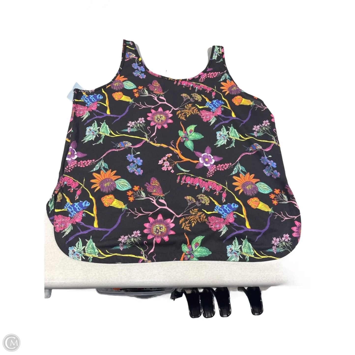Athletic Tank Top By Adidas In Floral Print, Size: Xl