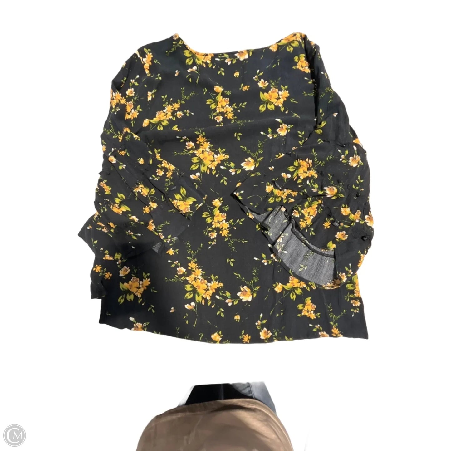Top Long Sleeve By Maurices In Floral Print, Size: Xxl